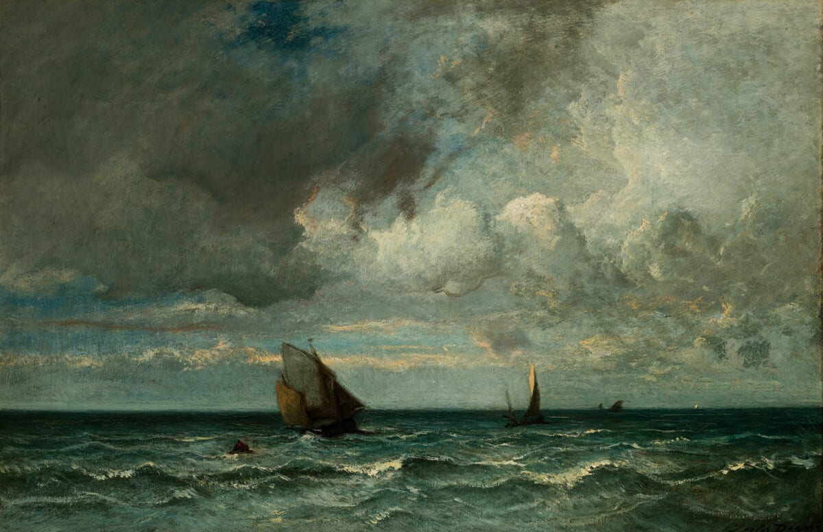 Barks Fleeing Before the Storm — Jules Dupré